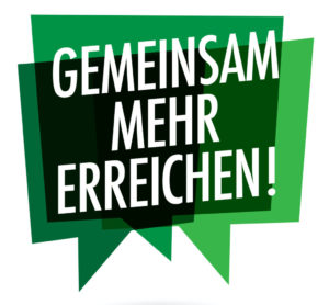 Schriftzug auf grünem Hintergrund